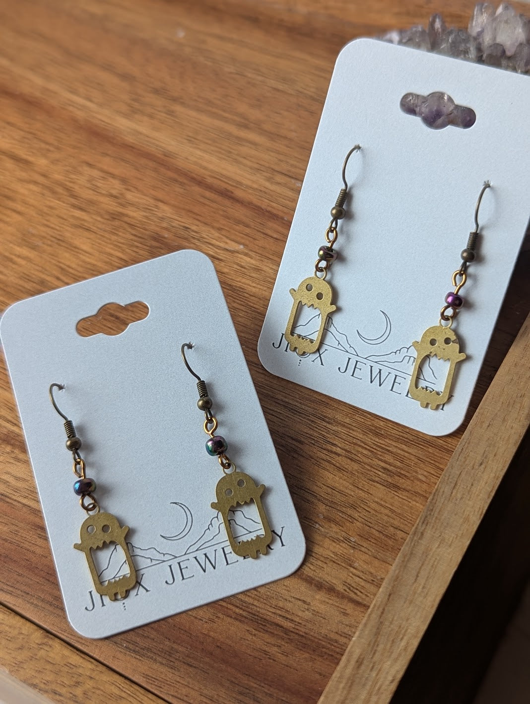 Brass Monster Earrings