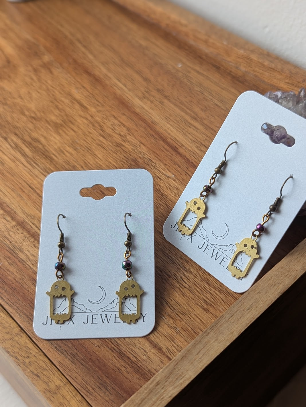 Brass Monster Earrings