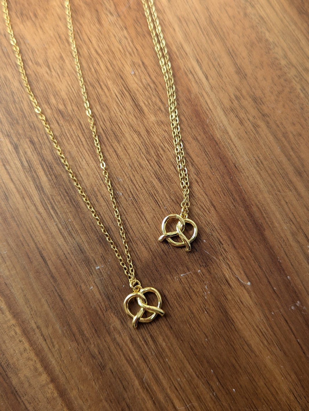 Soft Pretzel Necklace (Silver or Gold)