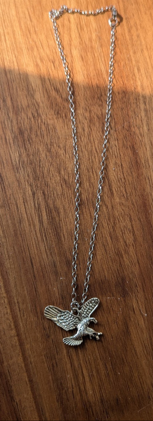 Large Silver Eagle Necklace