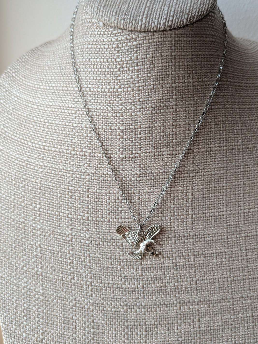 Large Silver Eagle Necklace