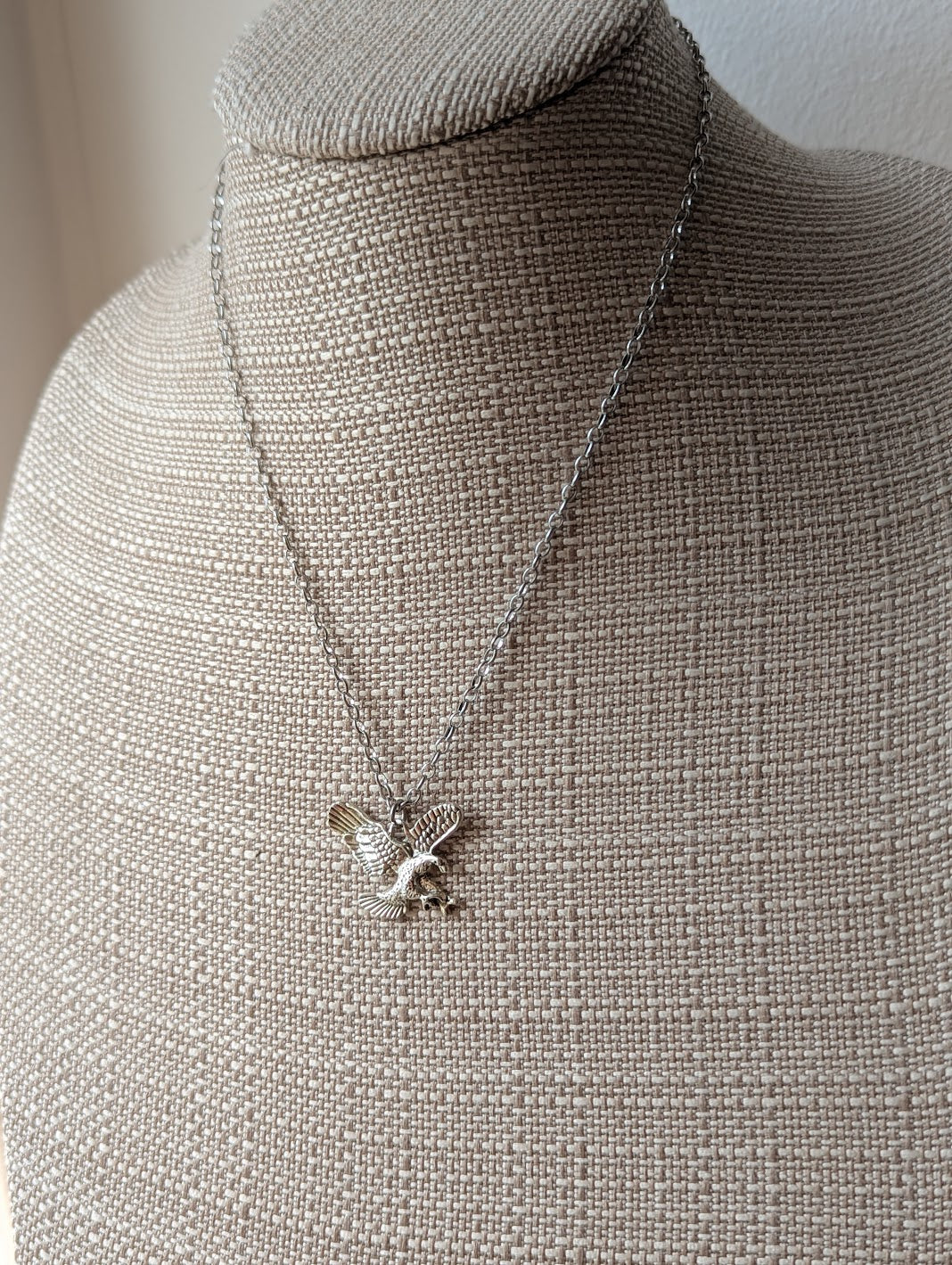 Large Silver Eagle Necklace