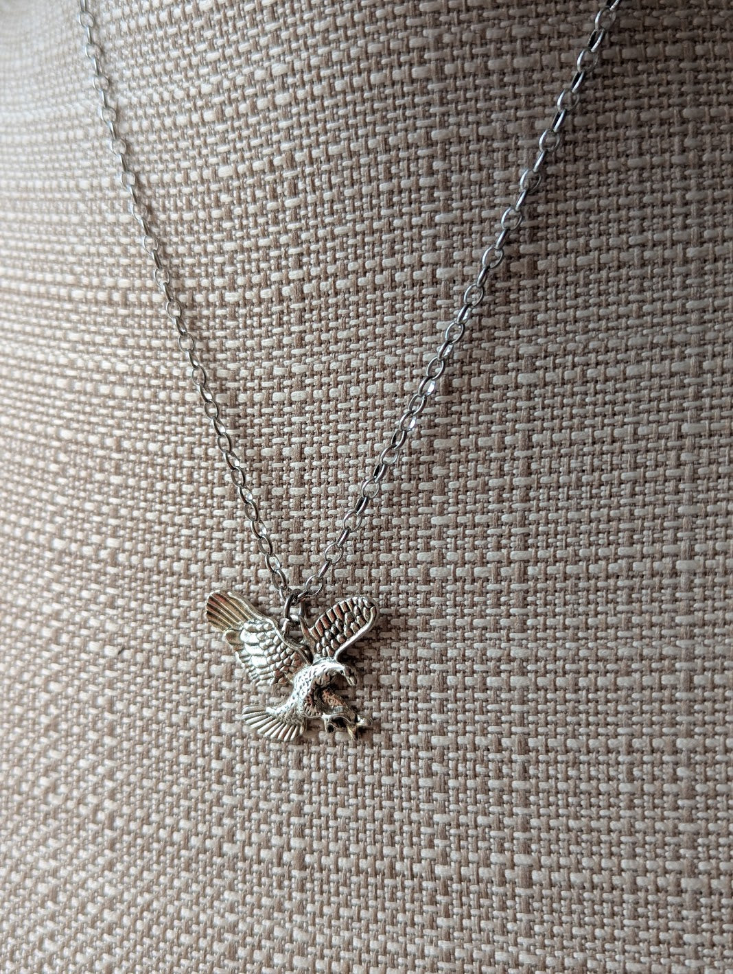 Large Silver Eagle Necklace