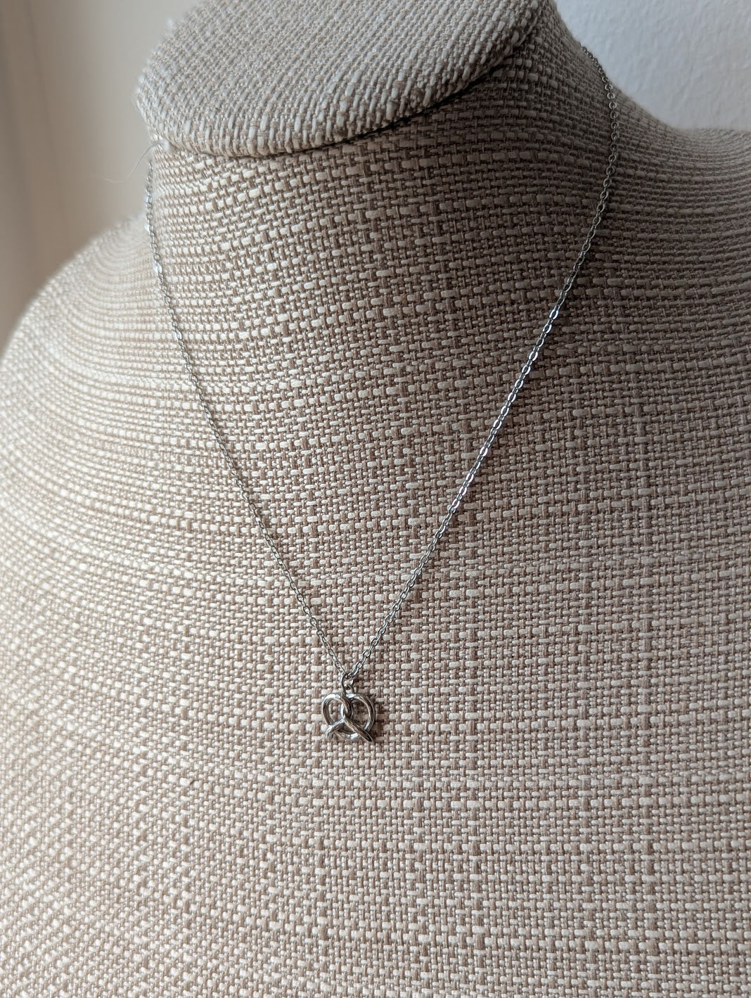 Soft Pretzel Necklace (Silver or Gold)