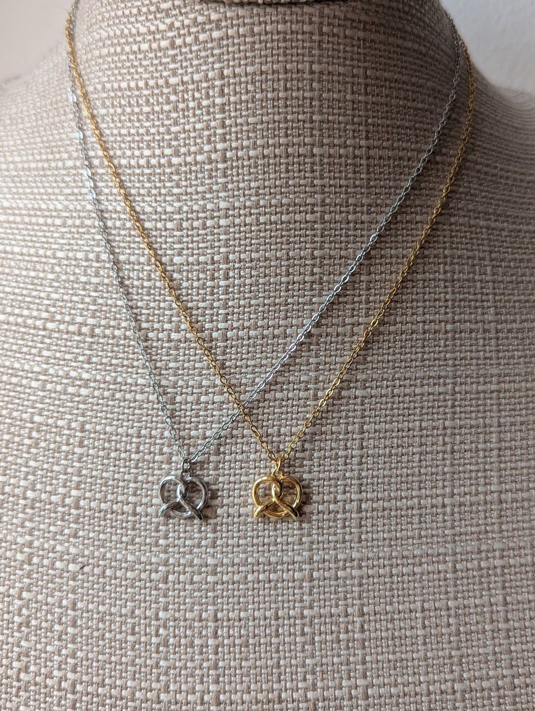 Soft Pretzel Necklace (Silver or Gold)