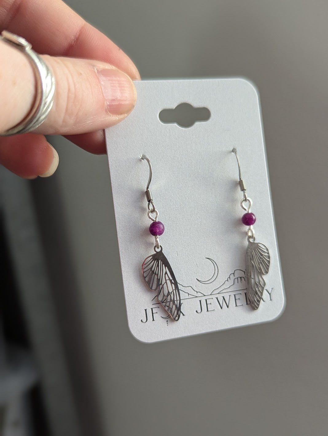 Silver Butterfly Wing Earrings