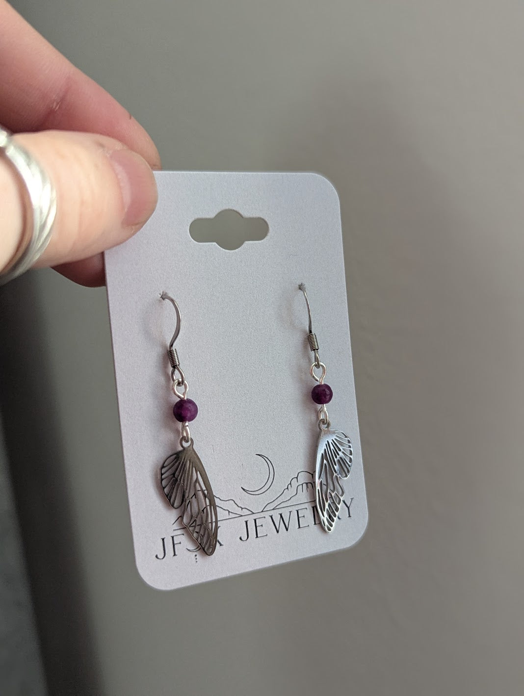 Silver Butterfly Wing Earrings
