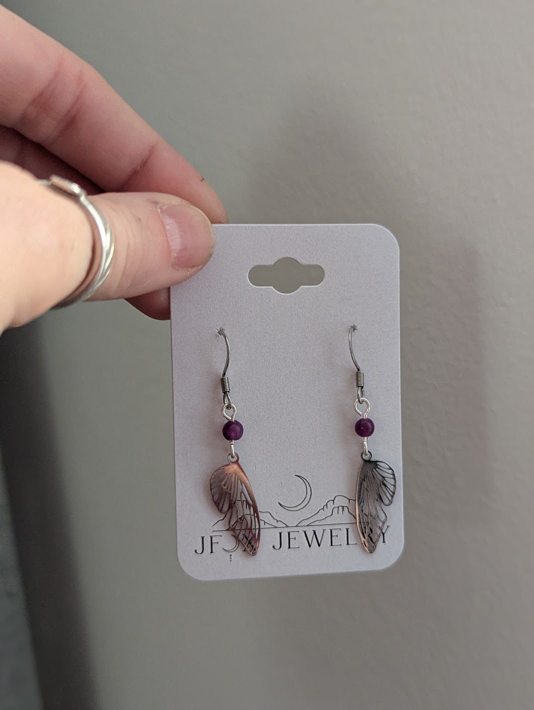 Silver Butterfly Wing Earrings