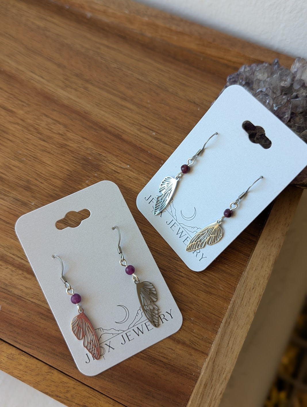 Silver Butterfly Wing Earrings