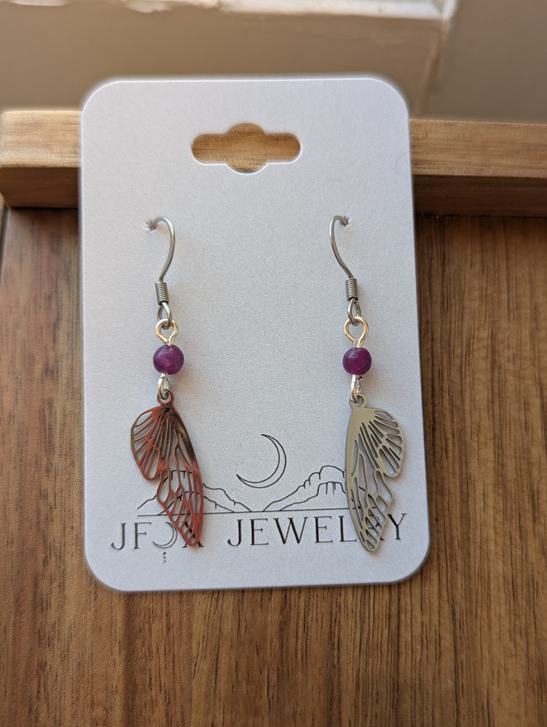 Silver Butterfly Wing Earrings