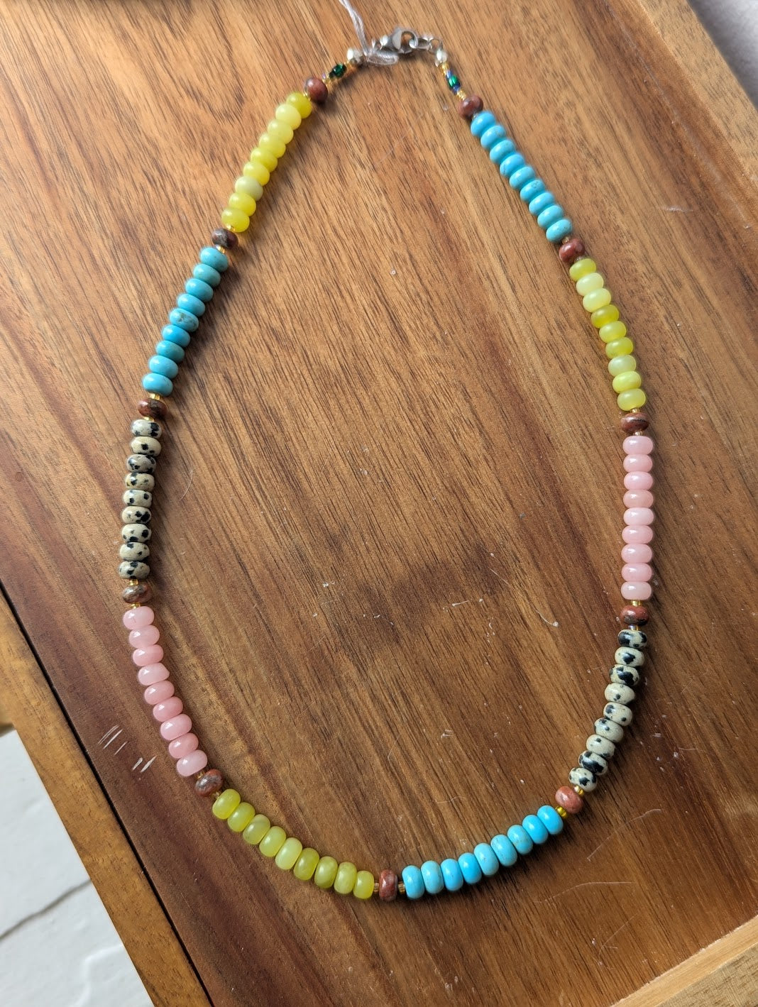 Mixed Gemstone Rondelle Beaded Necklace