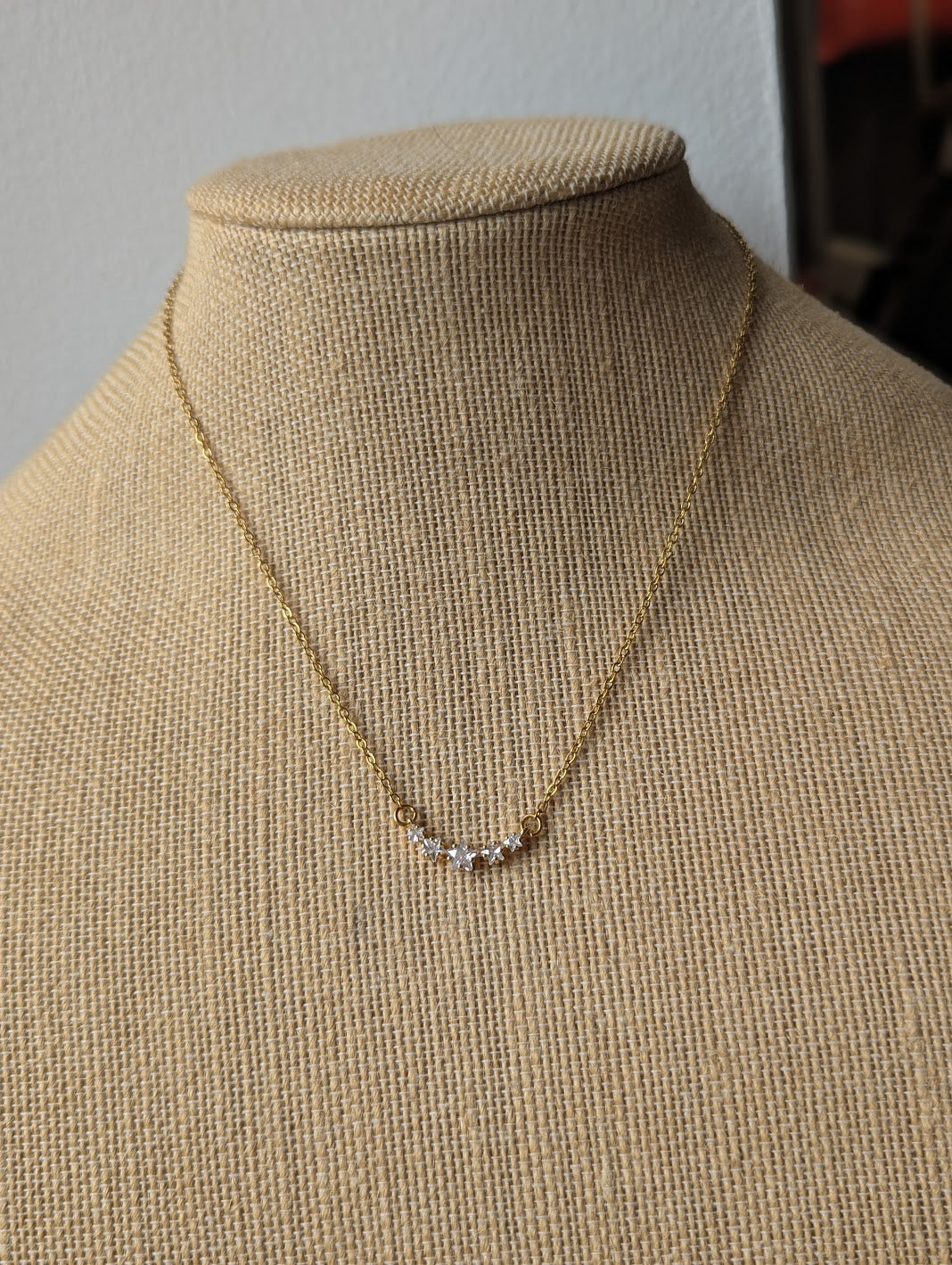 Five Star Crystal Necklace (Silver or Gold)