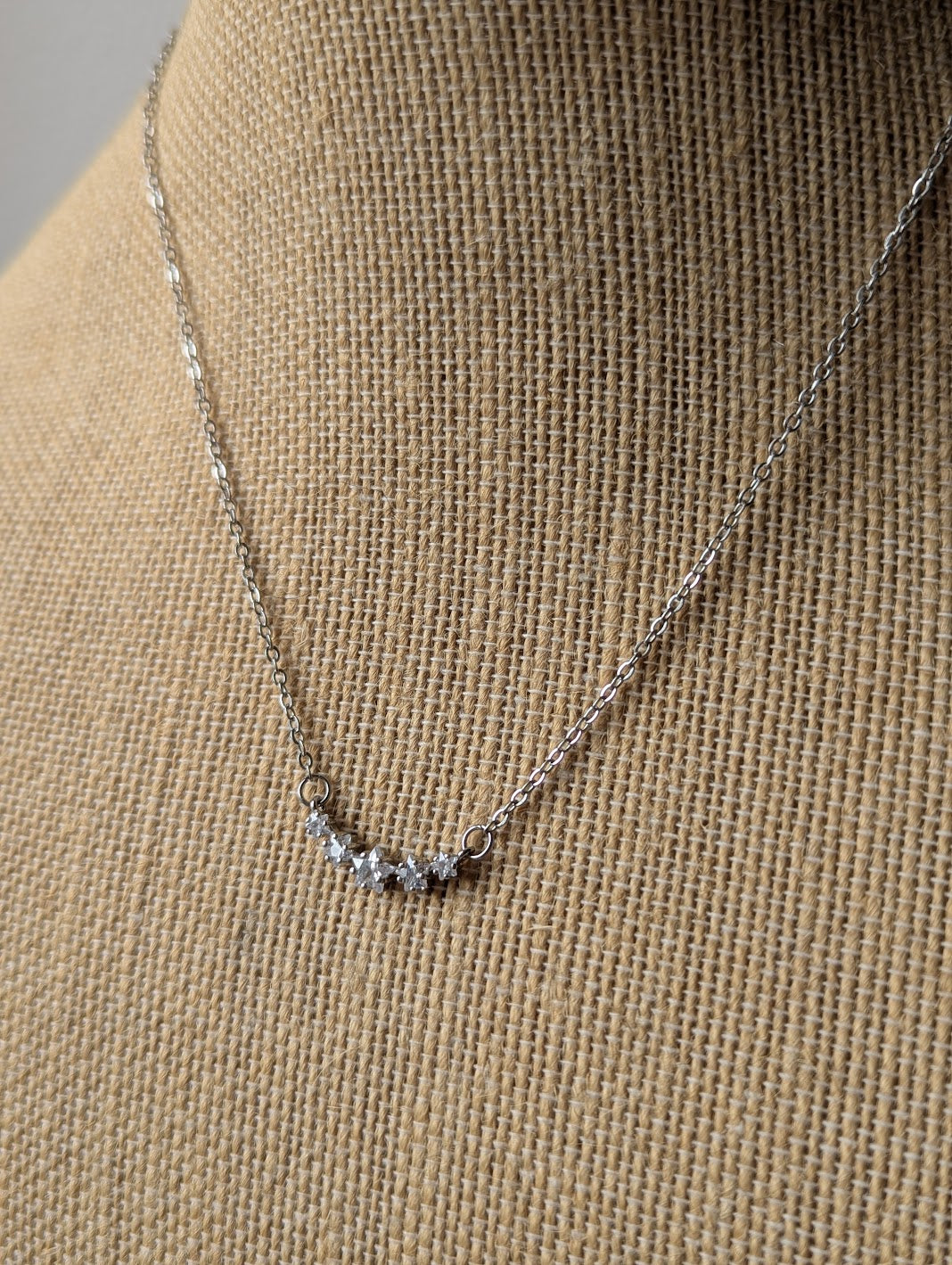 Five Star Crystal Necklace (Silver or Gold)