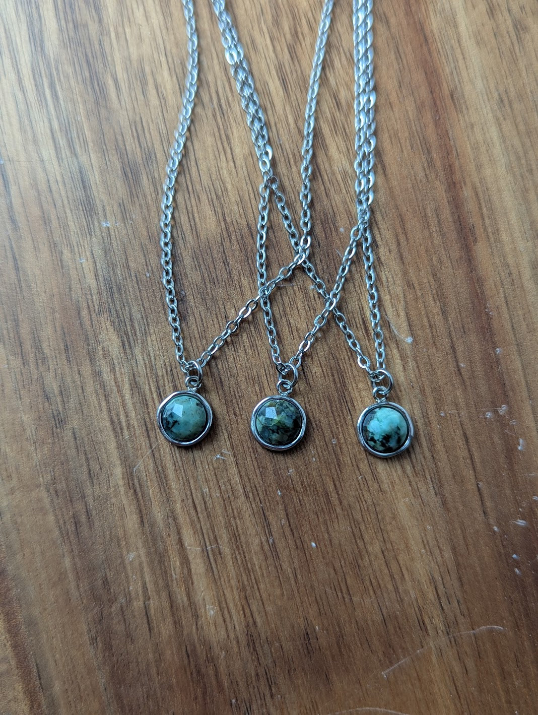 Mini African Turquoise Silver Necklace