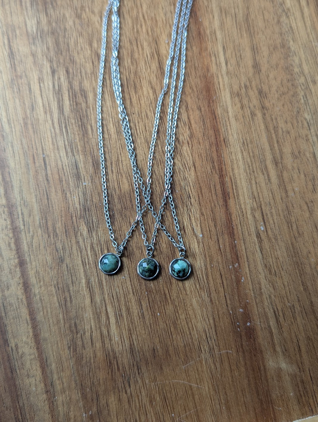 Mini African Turquoise Silver Necklace