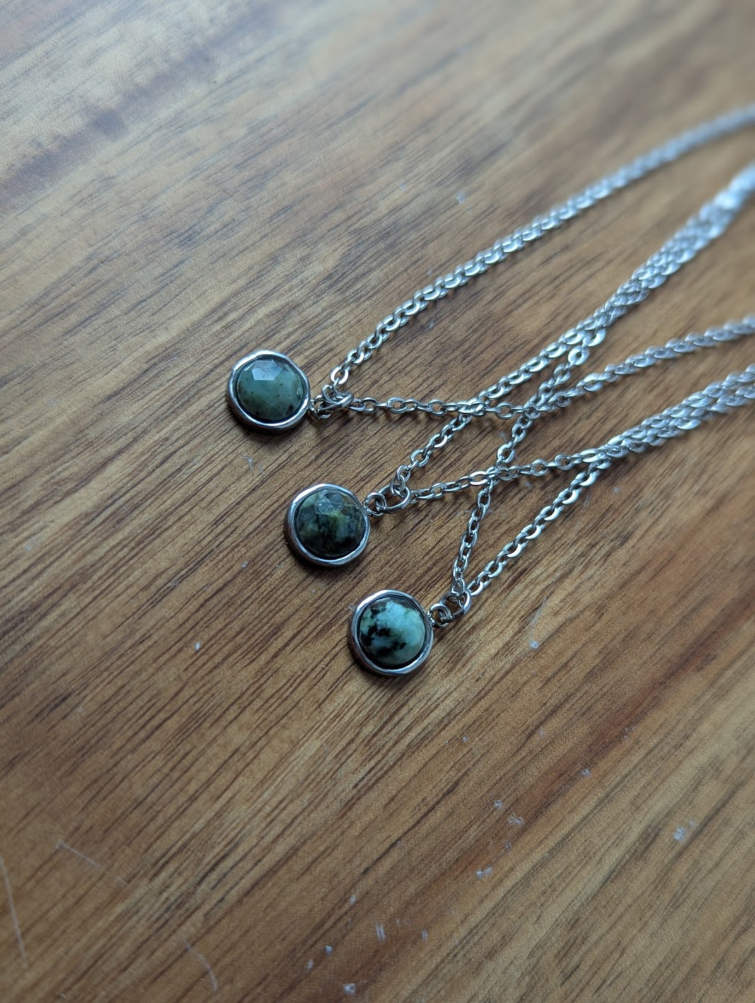 Mini African Turquoise Silver Necklace