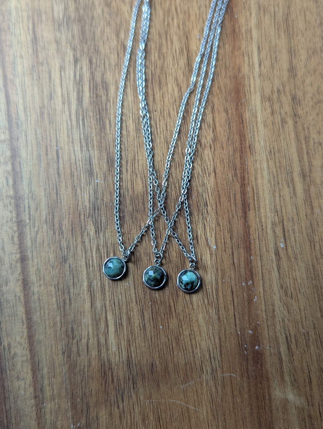 Mini African Turquoise Silver Necklace