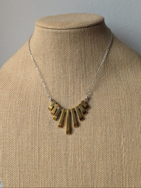 Gold Hematite Gradient Silver Necklace