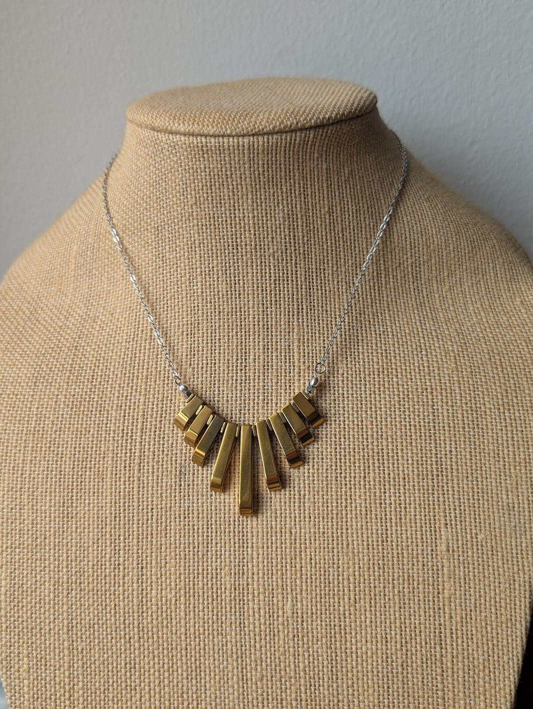 Gold Hematite Gradient Silver Necklace
