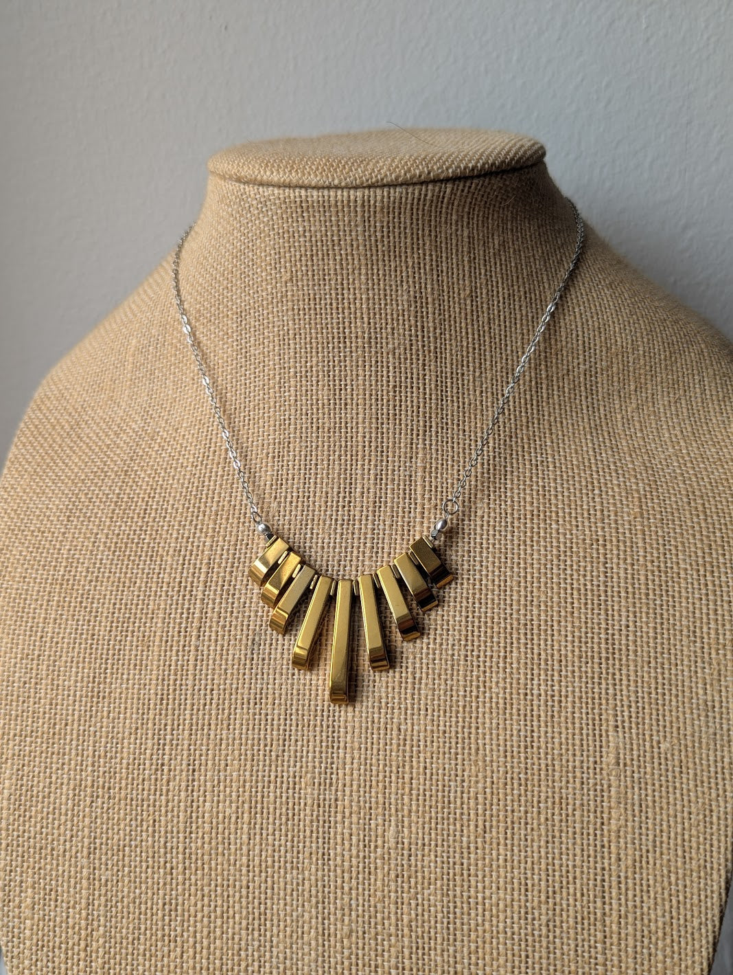 Gold Hematite Gradient Silver Necklace