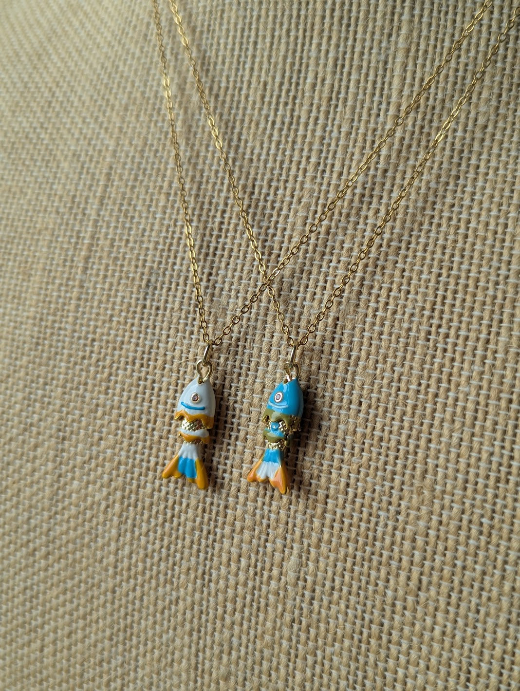 Colorful Articulating Mini Fish Necklace (Various Colors Available)