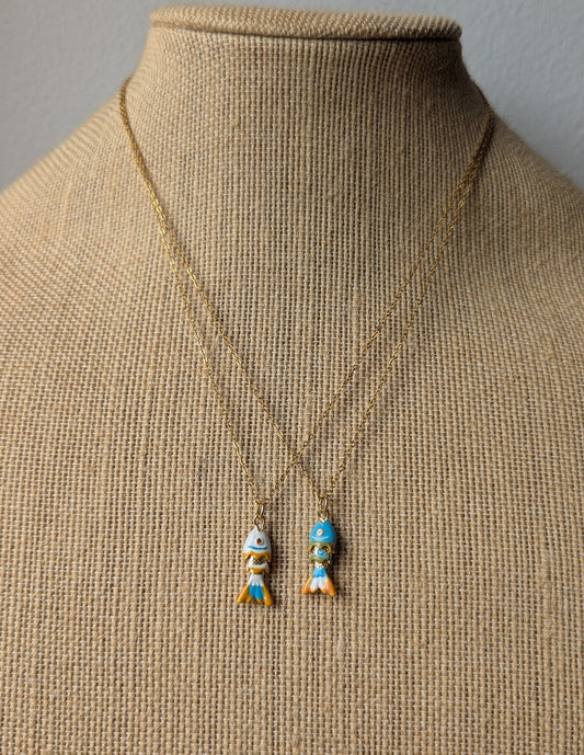Colorful Articulating Mini Fish Necklace (Various Colors Available)