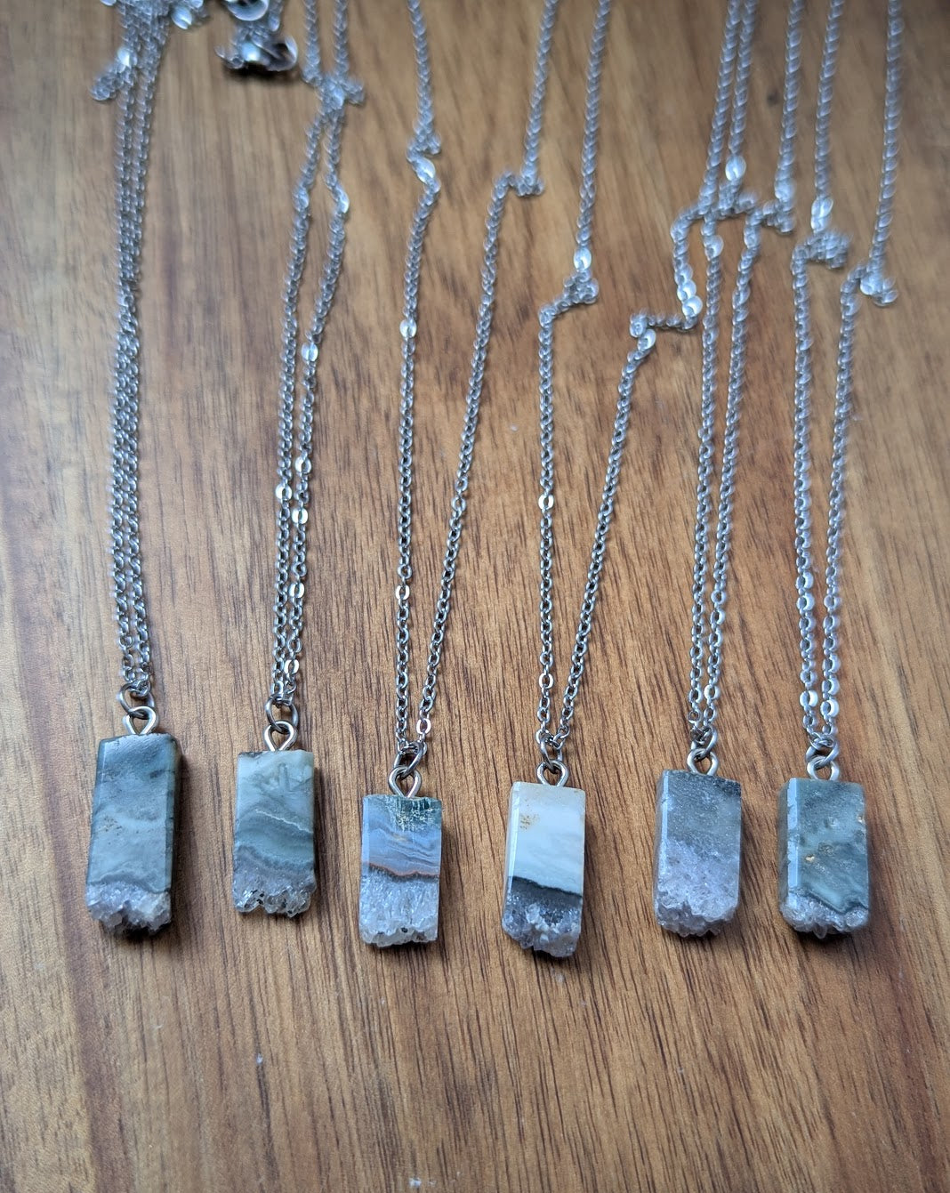 Amethyst Slice Rectangle Pendants (Various Options Available)