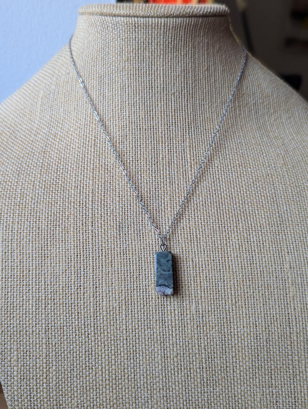 Amethyst Slice Rectangle Pendants (Various Options Available)