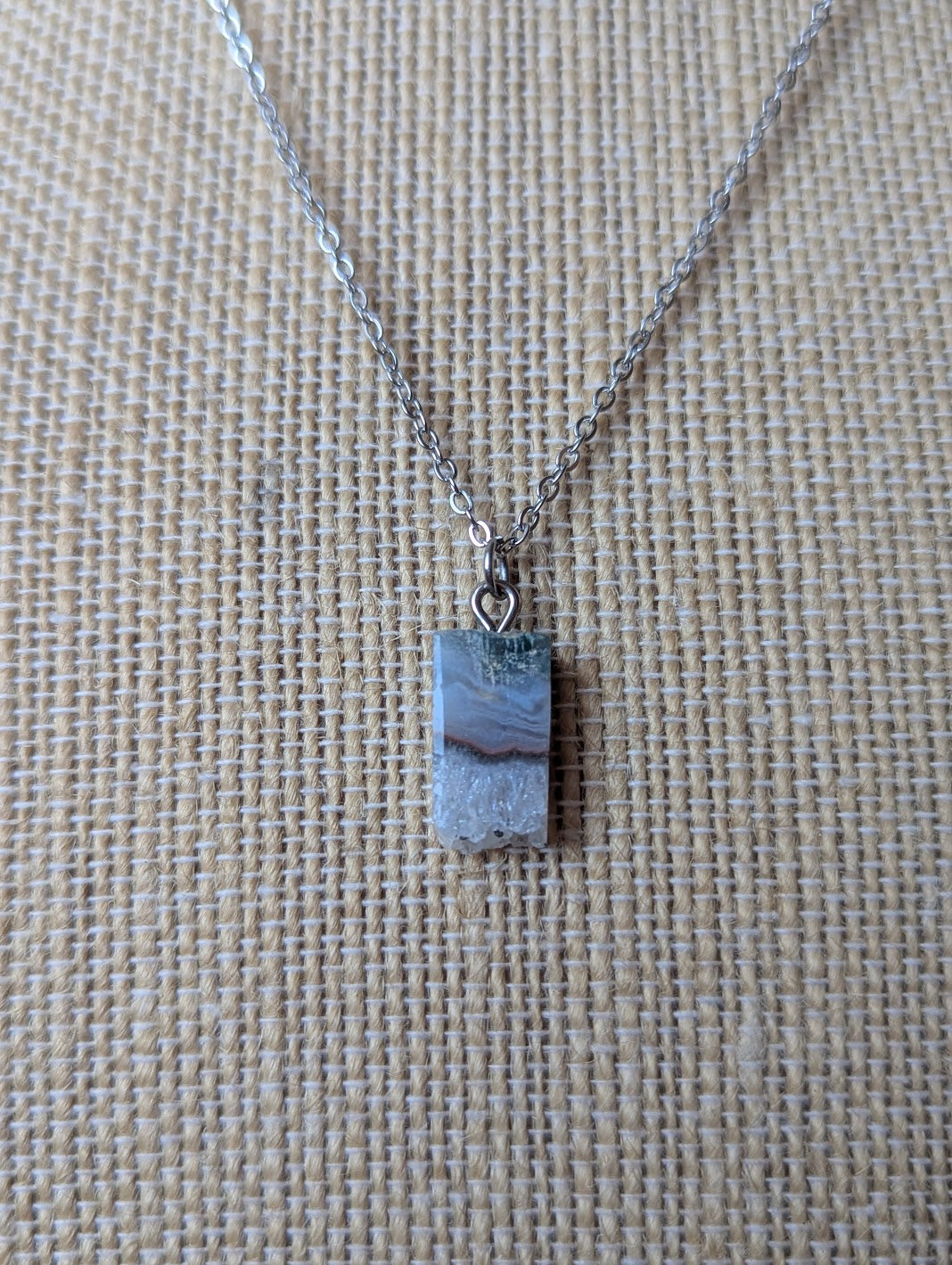 Amethyst Slice Rectangle Pendants (Various Options Available)