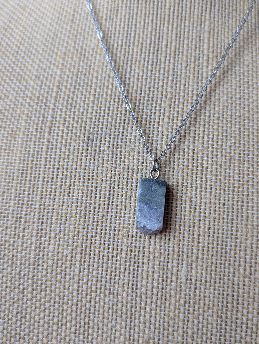 Amethyst Slice Rectangle Pendants (Various Options Available)