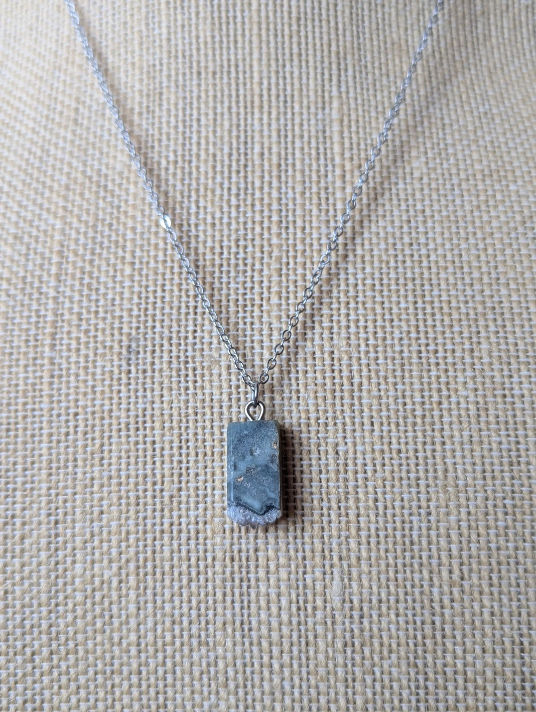 Amethyst Slice Rectangle Pendants (Various Options Available)
