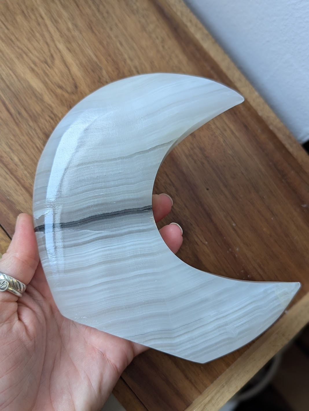 White Calcite Crescent Moons