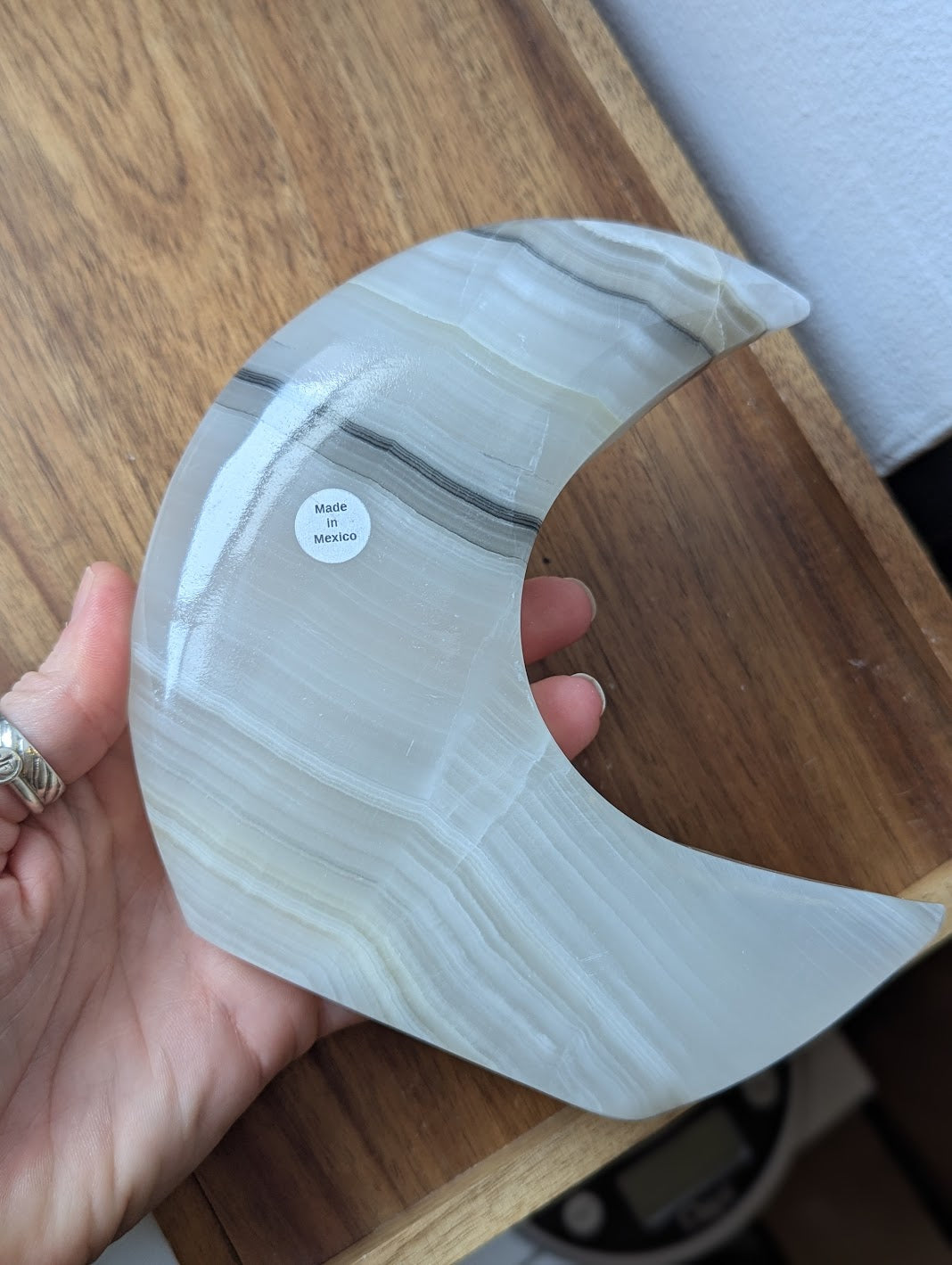 White Calcite Crescent Moons