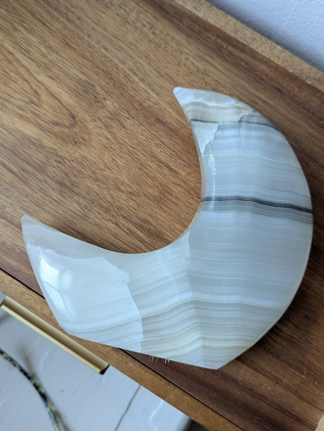 White Calcite Crescent Moons