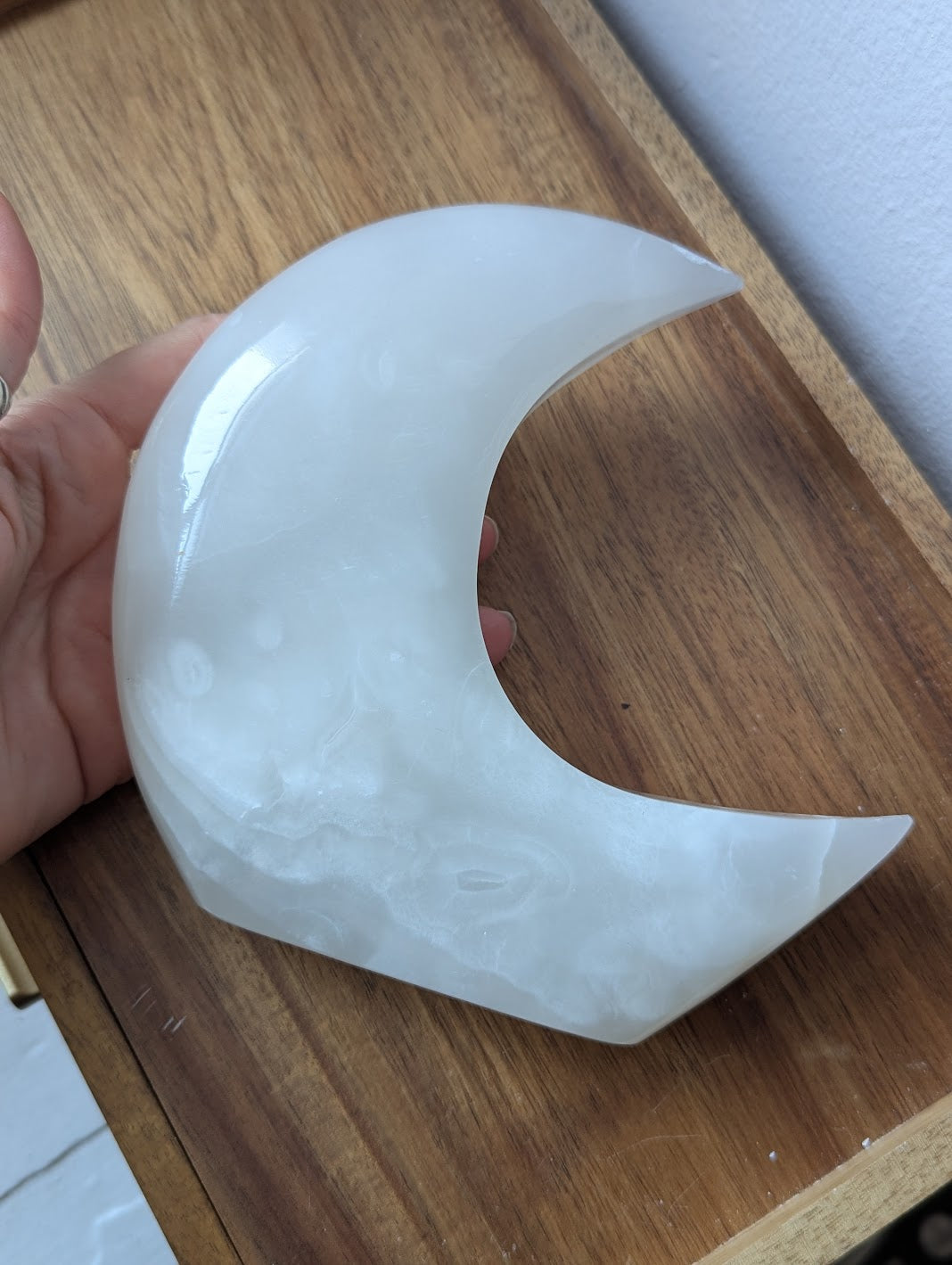 White Calcite Crescent Moons