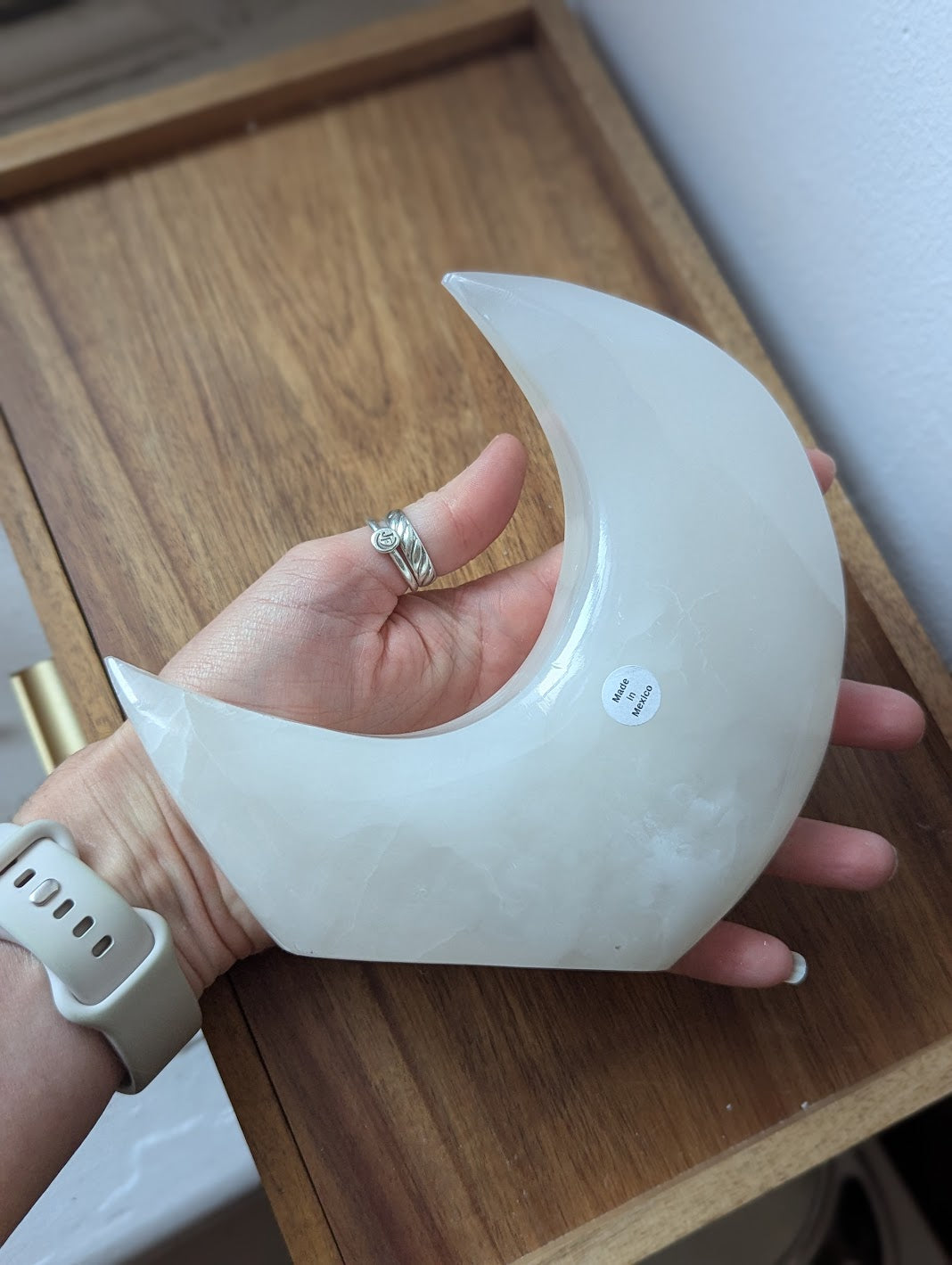 White Calcite Crescent Moons