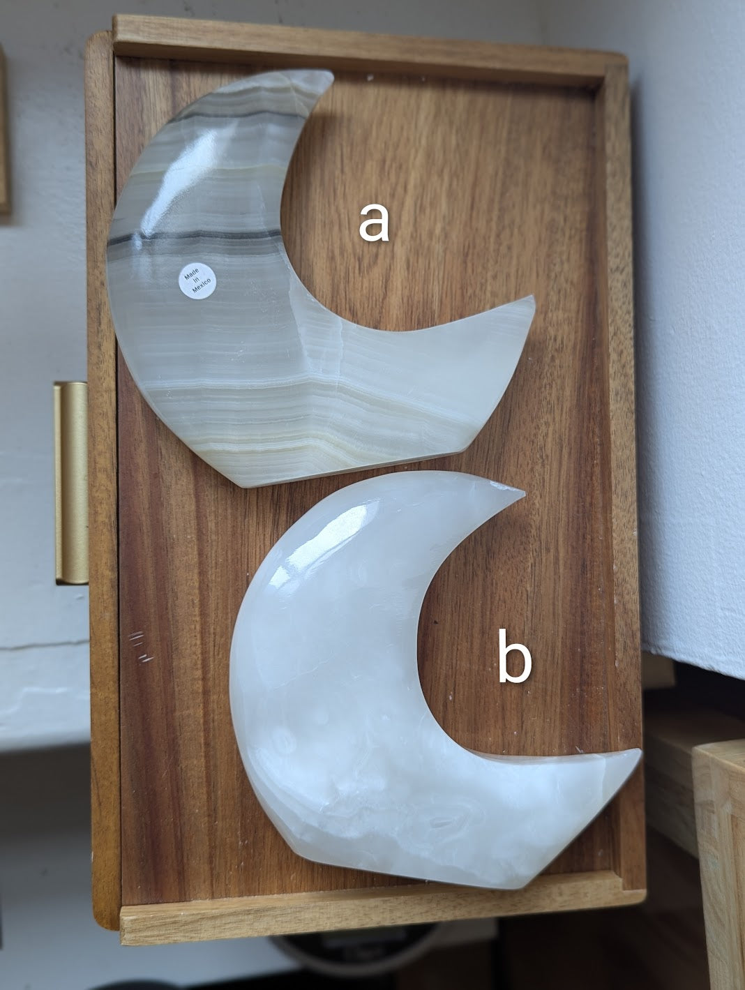 White Calcite Crescent Moons