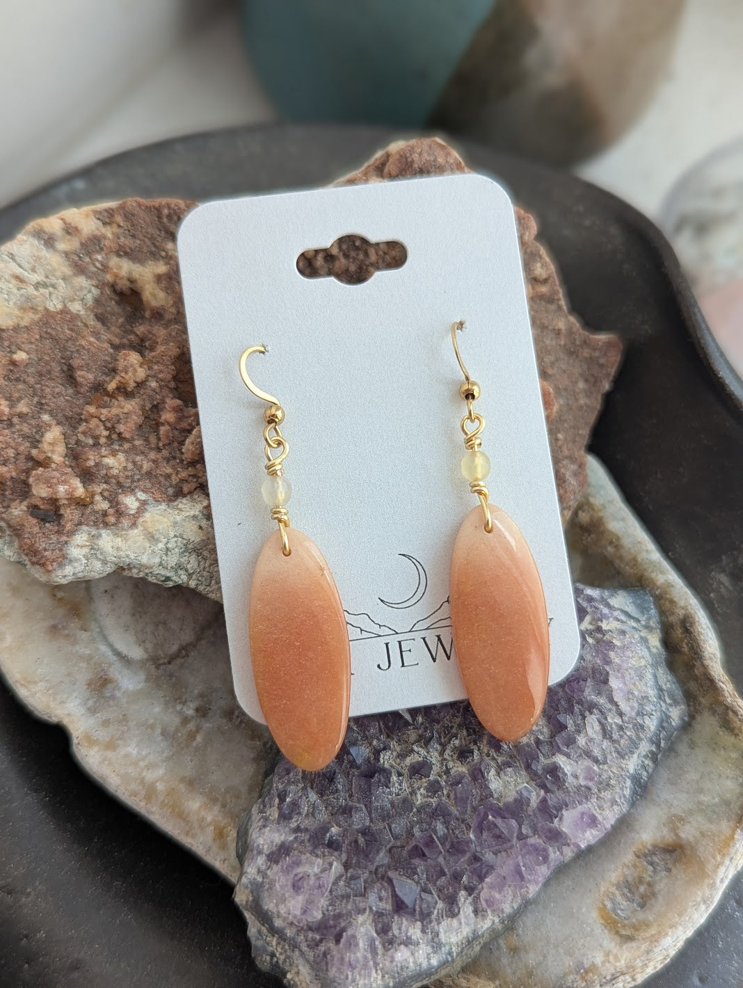Pink Aventurine Gold Earrings (Various Options Available)