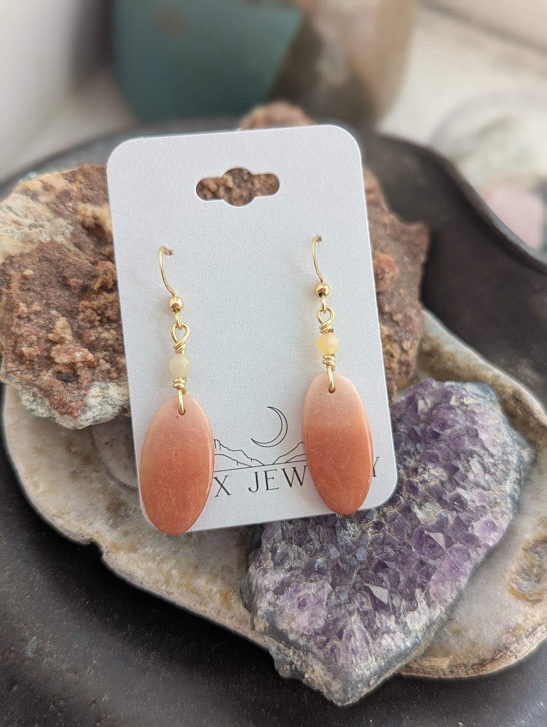 Pink Aventurine Gold Earrings (Various Options Available)