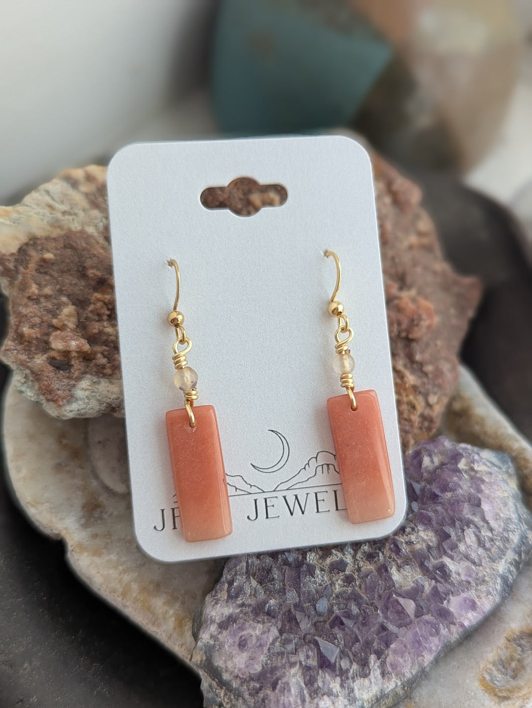 Pink Aventurine Gold Earrings (Various Options Available)