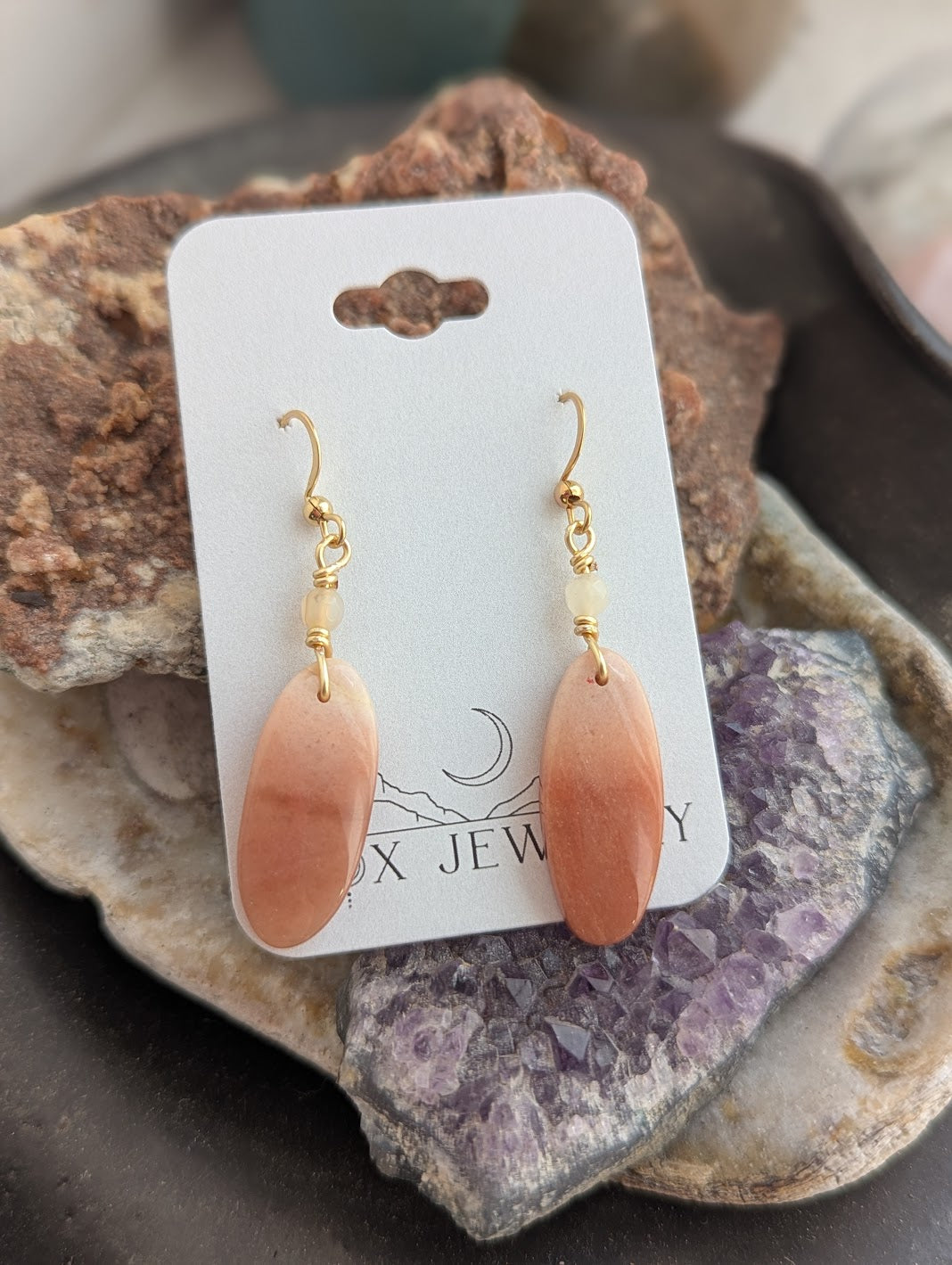 Pink Aventurine Gold Earrings (Various Options Available)