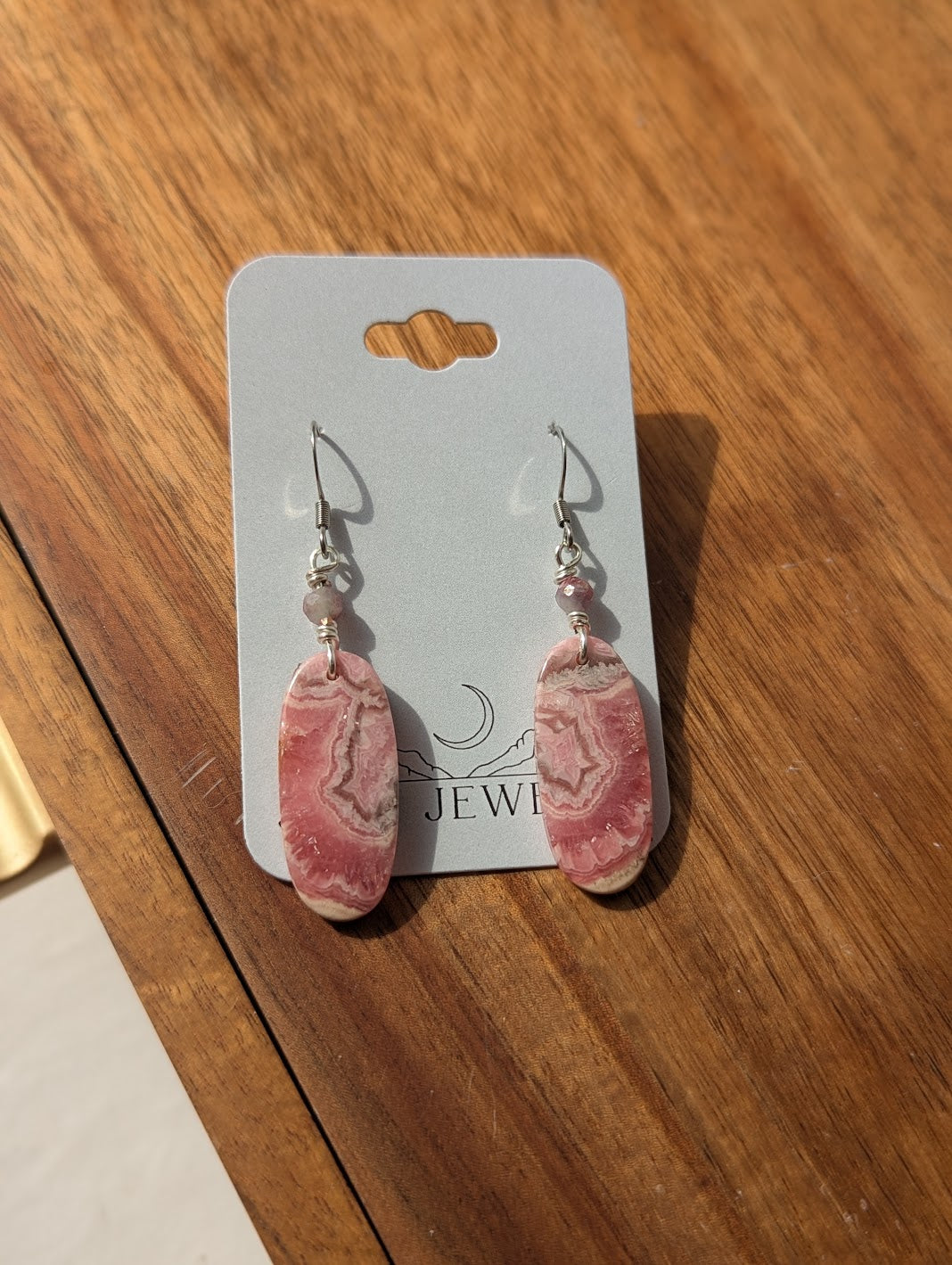 Rhodocrosite Silver Earrings