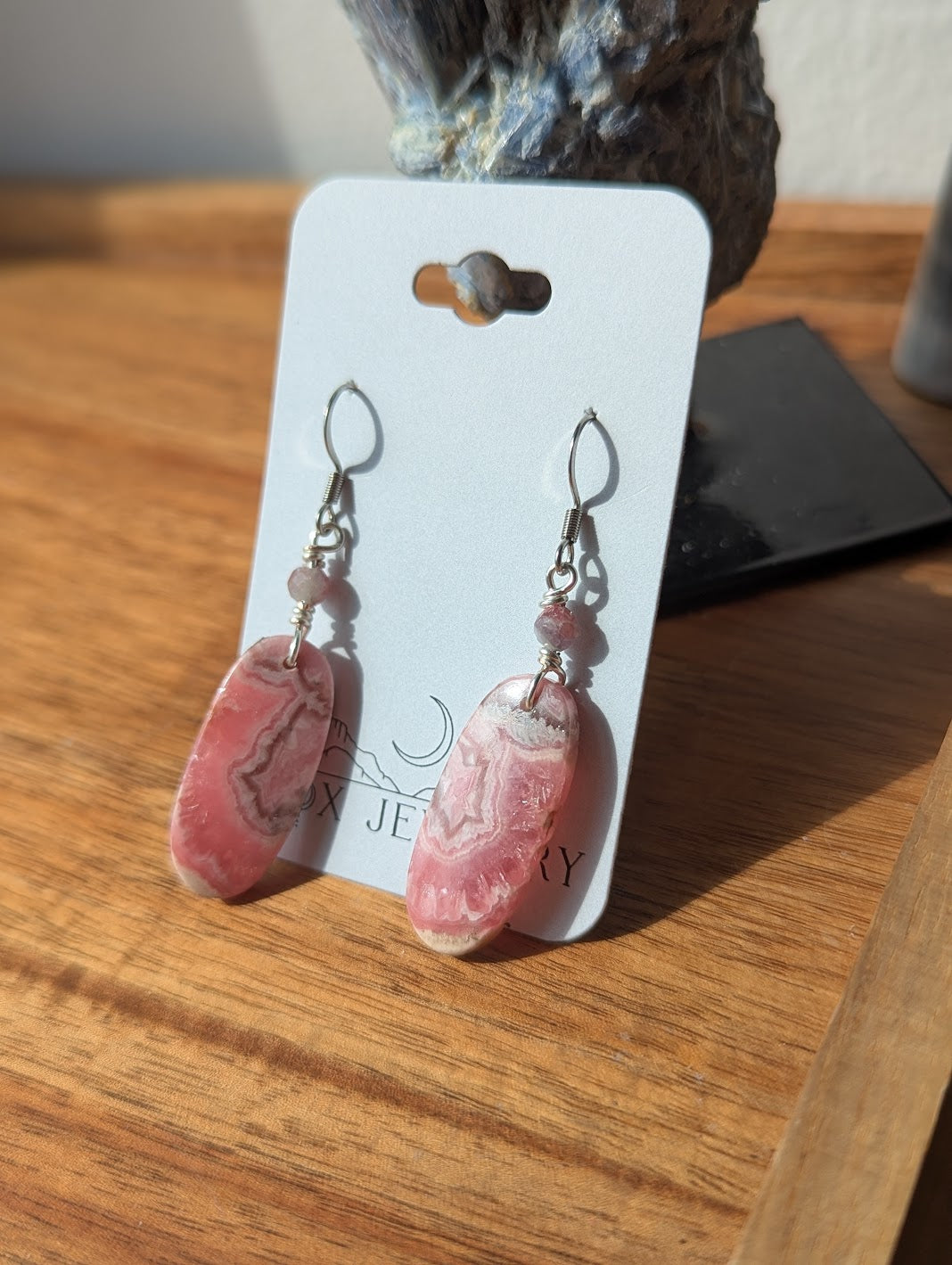 Rhodocrosite Silver Earrings