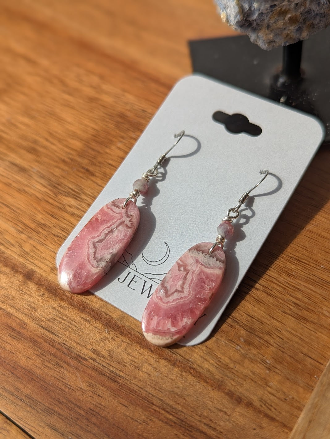 Rhodocrosite Silver Earrings