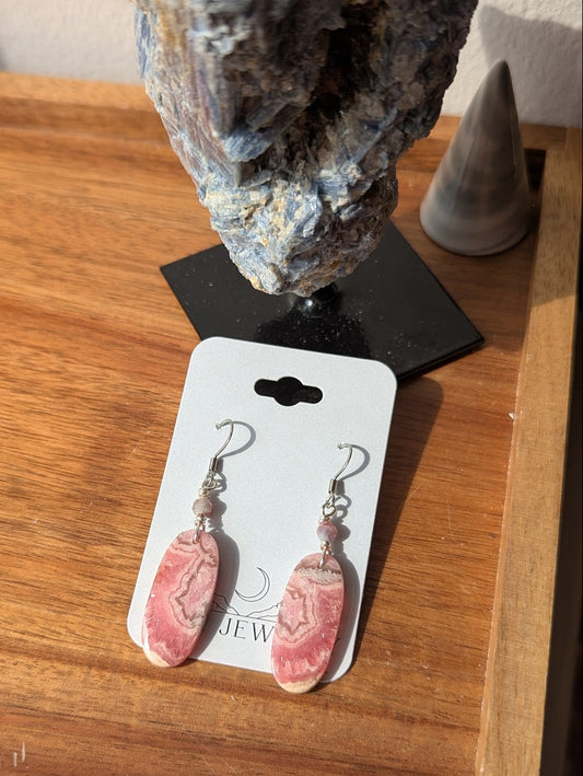 Rhodocrosite Silver Earrings