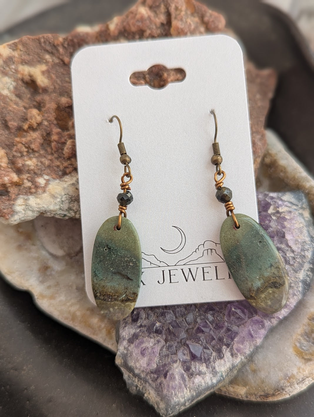 Ocean Jasper Brass Earrings (Various Options Available)