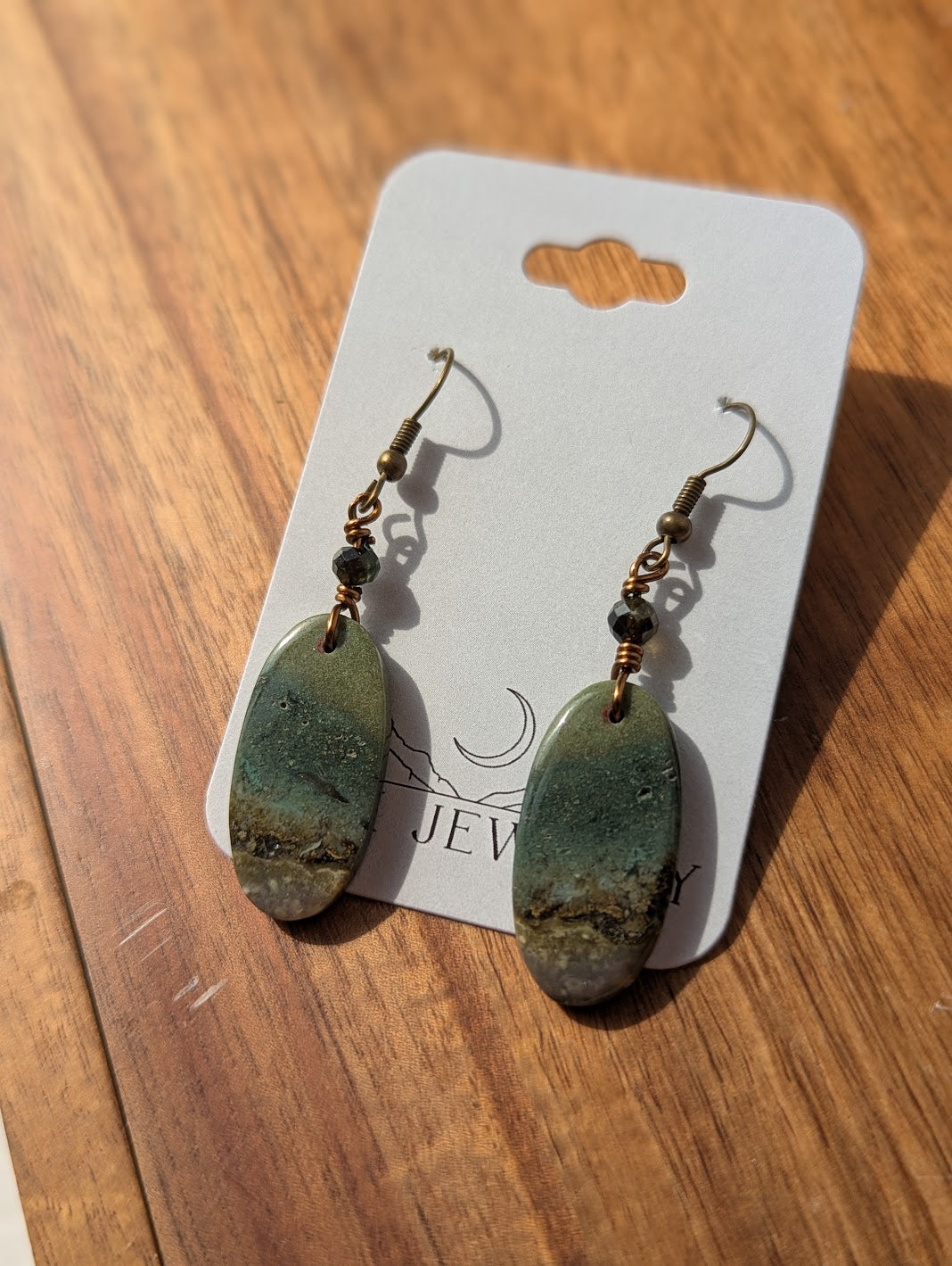 Ocean Jasper Brass Earrings (Various Options Available)