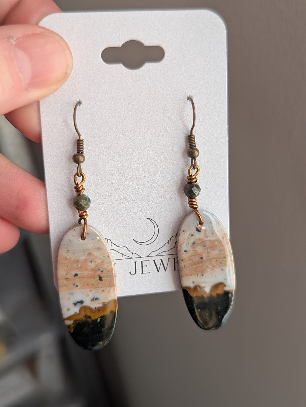 Ocean Jasper Brass Earrings (Various Options Available)
