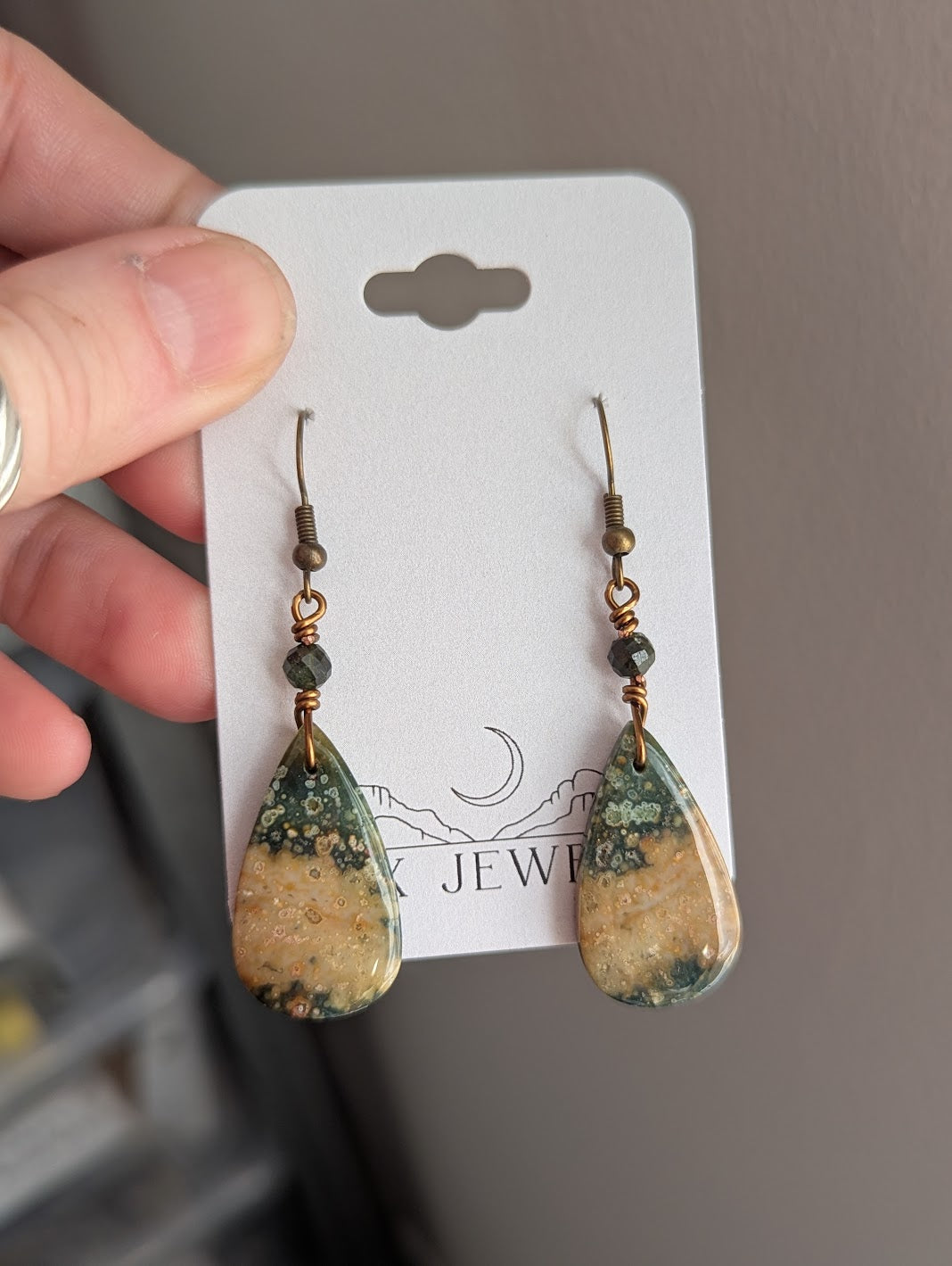 Ocean Jasper Brass Earrings (Various Options Available)