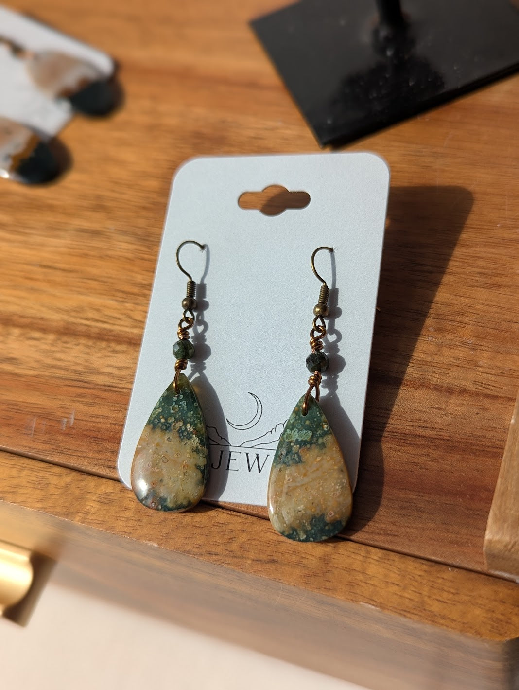 Ocean Jasper Brass Earrings (Various Options Available)